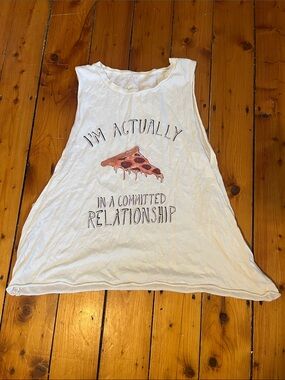 Brandy Melville Muscle Tank with Pizza Graphic